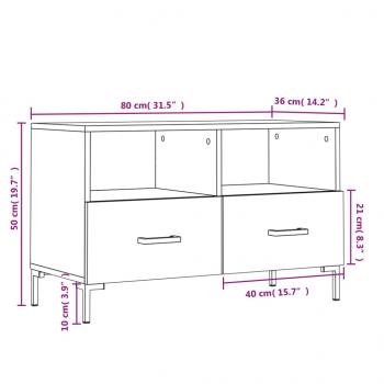 TV-Schrank Grau Sonoma 80x36x50 cm Holzwerkstoff