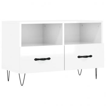 TV-Schrank Hochglanz-Weiß 80x36x50 cm Holzwerkstoff