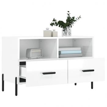 TV-Schrank Hochglanz-Weiß 80x36x50 cm Holzwerkstoff