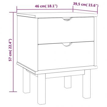 Nachttisch OTTA Braun & Grau 45x39x57 cm Massivholz Kiefer