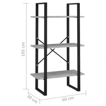 Lagerregal Betongrau 60x30x105 cm Holzwerkstoff