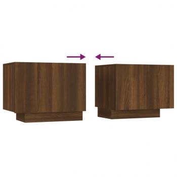 2-tlg. TV-Schrank-Set LED-Leuchten Braun Eiche Holzwerkstoff