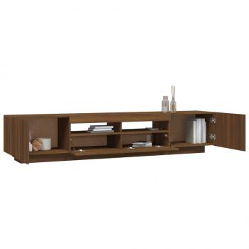 2-tlg. TV-Schrank-Set LED-Leuchten Braun Eiche Holzwerkstoff