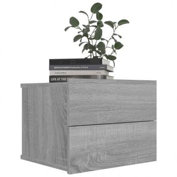 Nachttische 2 Stk. Grau Sonoma 40x30x30 cm Holzwerkstoff