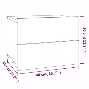 Nachttische 2 Stk. Grau Sonoma 40x30x30 cm Holzwerkstoff