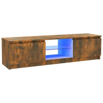 TV-Schrank mit LED-Leuchten Räuchereiche 120x30x35,5 cm