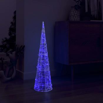 ARDEBO.de - LED-Kegel Acryl Weihnachtsdeko Pyramide Blau 90 cm