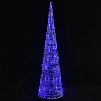 LED-Kegel Acryl Weihnachtsdeko Pyramide Blau 90 cm