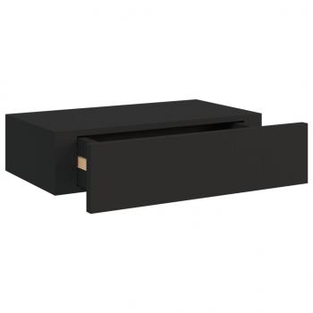 Wandregale mit Schubladen 2 Stk. Schwarz 40x23,5x10 cm MDF