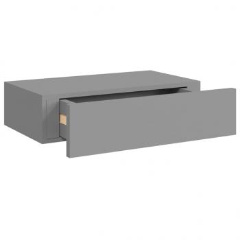 Wandregal mit Schublade Grau 40x23,5x10 cm MDF