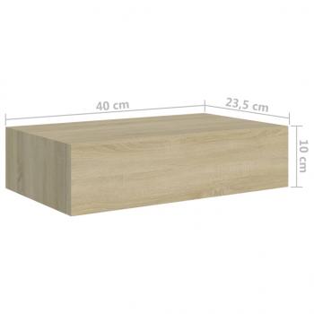 Wandregale mit Schubladen 2 Stk. Eichen-Optik 40x23,5x10 cm MDF