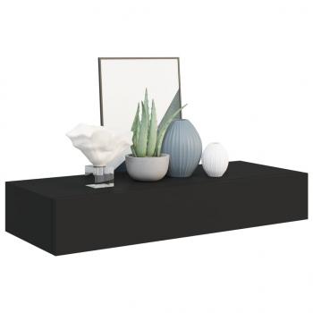 Wandregal mit Schublade Schwarz 60x23,5x10 cm MDF