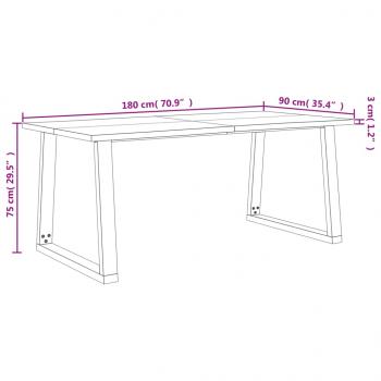 Esstisch Baumkante 180x90x75 cm Massivholz Akazie