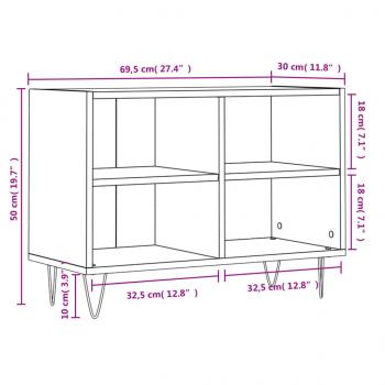 TV-Schrank Schwarz 69,5x30x50 cm Holzwerkstoff