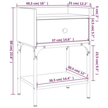 Nachttische 2 Stk. Grau Sonoma 40,5x31x60 cm Holzwerkstoff