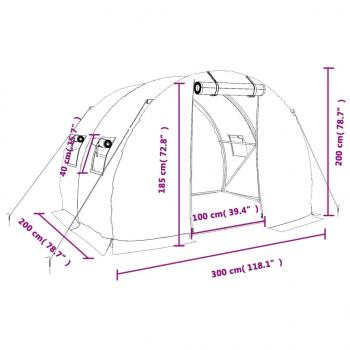 Gewächshaus mit Stahlrahmen Grün 6 m² 3x2x2 m