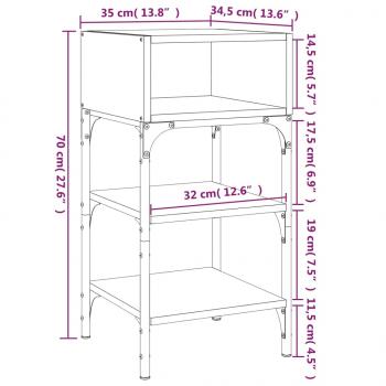 Nachttische 2 Stk. Grau Sonoma 35x34,5x70 cm Holzwerkstoff