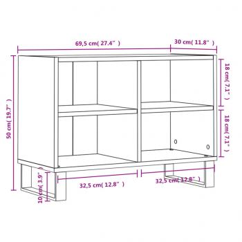 TV-Schrank Hochglanz-Weiß 69,5x30x50 cm Holzwerkstoff