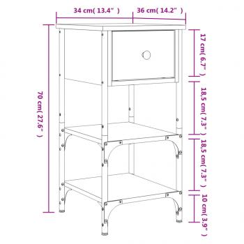 Nachttische 2 Stk. Braun Eichen-Optik 34x36x70 cm Holzwerkstoff