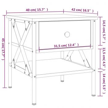 Nachttische 2 Stk. Grau Sonoma 40x42x45 cm Holzwerkstoff