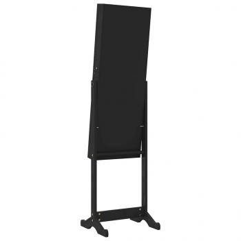 Spiegel-Schmuckschrank Freistehend Schwarz 42x38x152 cm