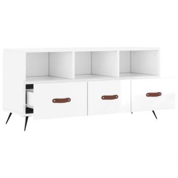 TV-Schrank Hochglanz-Weiß 102x36x50 cm Holzwerkstoff