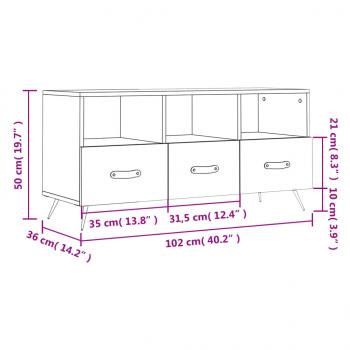 TV-Schrank Grau Sonoma 102x36x50 cm Holzwerkstoff