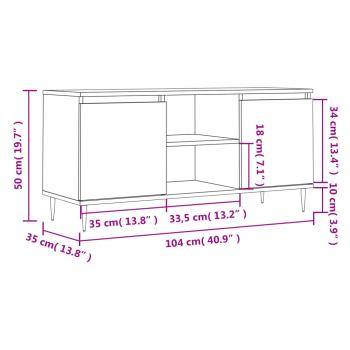 TV-Schrank Hochglanz-Weiß 104x35x50 cm Holzwerkstoff