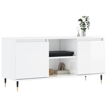 TV-Schrank Hochglanz-Weiß 104x35x50 cm Holzwerkstoff