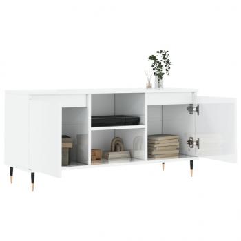 TV-Schrank Hochglanz-Weiß 104x35x50 cm Holzwerkstoff