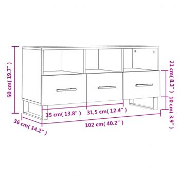 TV-Schrank Weiß 102x36x50 cm Holzwerkstoff