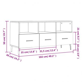 TV-Schrank Betongrau 102x36x50 cm Holzwerkstoff