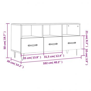 TV-Schrank Betongrau 102x36x50 cm Holzwerkstoff