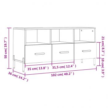 TV-Schrank Betongrau 102x36x50 cm Holzwerkstoff