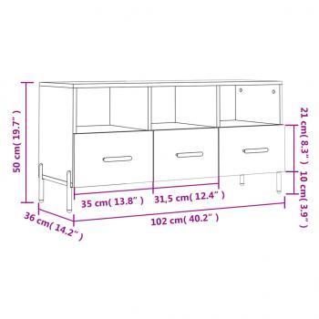 TV-Schrank Braun Eichen-Optik 102x36x50 cm Holzwerkstoff