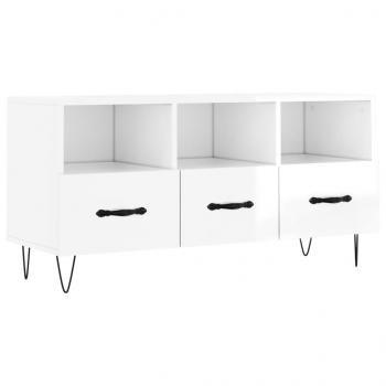 TV-Schrank Hochglanz-Weiß 102x36x50 cm Holzwerkstoff