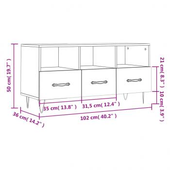 TV-Schrank Hochglanz-Weiß 102x36x50 cm Holzwerkstoff