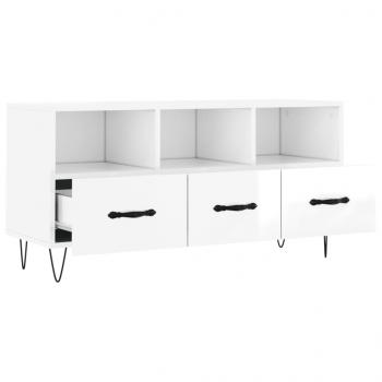 TV-Schrank Hochglanz-Weiß 102x36x50 cm Holzwerkstoff