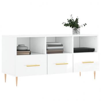 TV-Schrank Hochglanz-Weiß 102x36x50 cm Holzwerkstoff