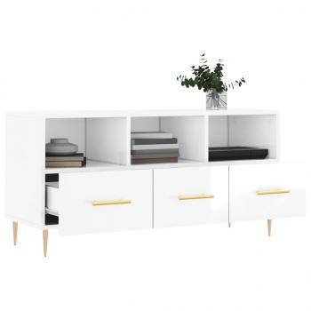 TV-Schrank Hochglanz-Weiß 102x36x50 cm Holzwerkstoff