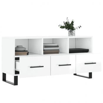 TV-Schrank Hochglanz-Weiß 102x36x50 cm Holzwerkstoff