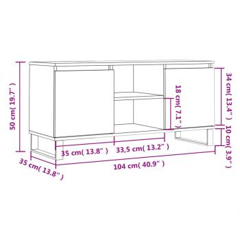 TV-Schrank Weiß 104x35x50 cm Holzwerkstoff