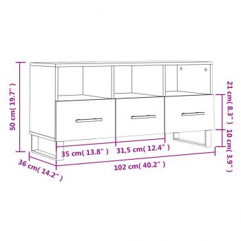 TV-Schrank Braun Eichen-Optik 102x36x50 cm Holzwerkstoff