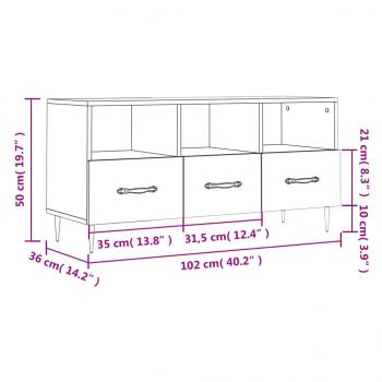 TV-Schrank Hochglanz-Weiß 102x36x50 cm Holzwerkstoff