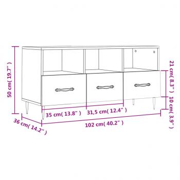 TV-Schrank Braun Eichen-Optik 102x36x50 cm Holzwerkstoff