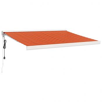 Markise Einziehbar Orange und Braun 3x2,5 m Stoff und Aluminium