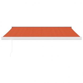 Markise Einziehbar Orange und Braun 3x2,5 m Stoff und Aluminium