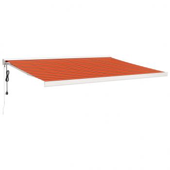 Markise Einziehbar Orange und Braun 4x3 m Stoff & Aluminium