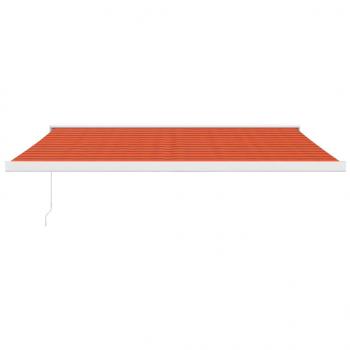 Markise Einziehbar Orange und Braun 4x3 m Stoff & Aluminium