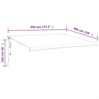 Markise Einziehbar Orange und Braun 4,5x3 m Stoff und Aluminium